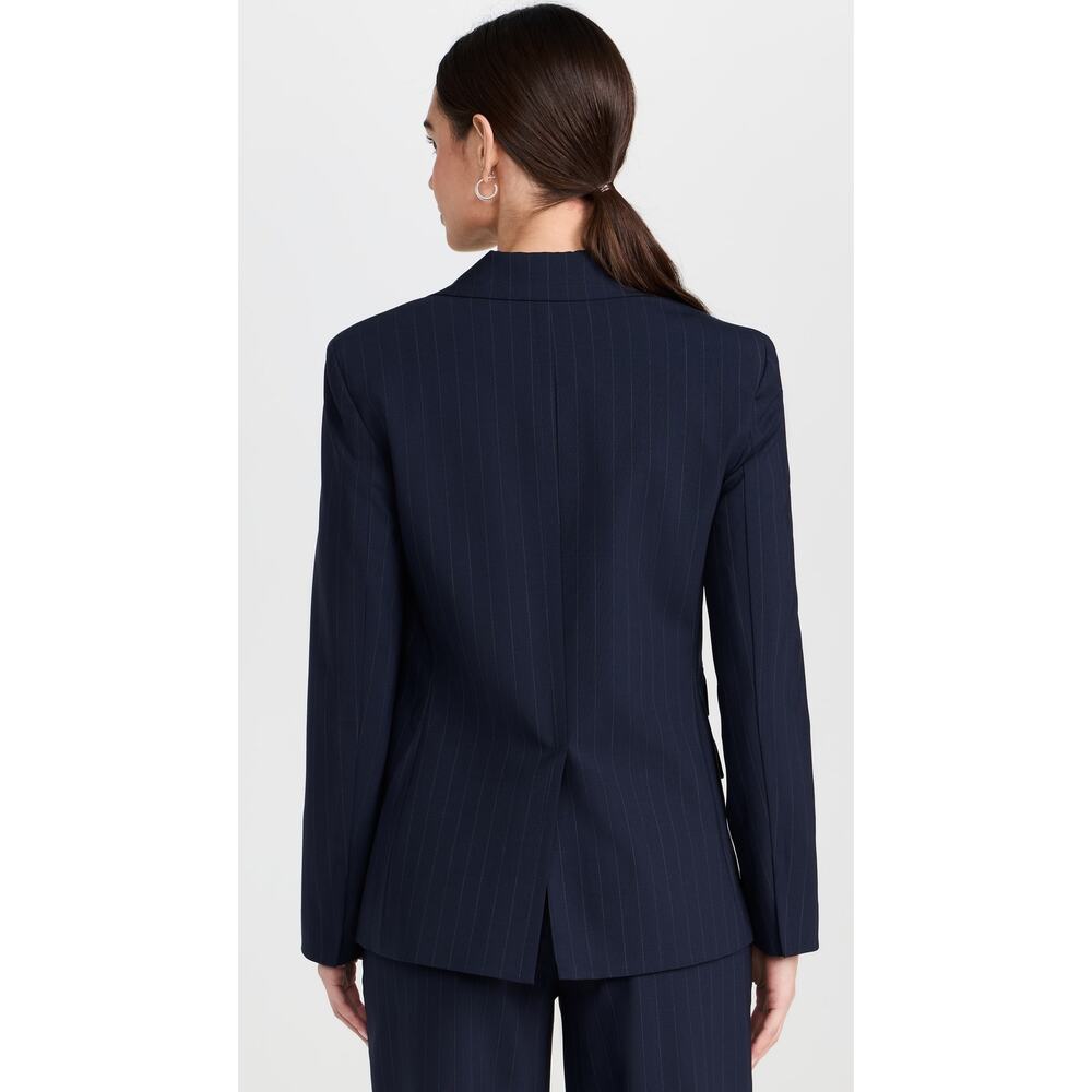 THEORY Tailor Blazer Pinstripe Navy Wool Jacket - Picture 4 of 16